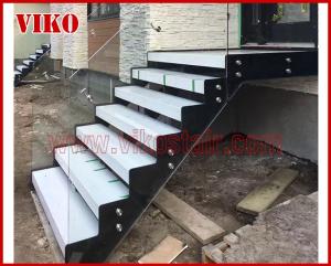 Quality Double Steel Plate Staircase VK22S Railing tempered glass, Stringer,carbon 304 Stainless Steel wholesale