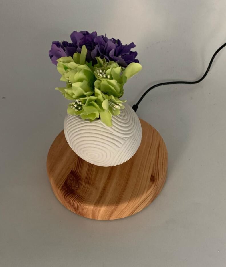 NEW hot sale round base magnetic leivtation bottom floating air bonsai plant tree flower pot PA-0736