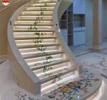 Modern Polished Beige Marble Stairs for Hotels and Villas Graphic Design