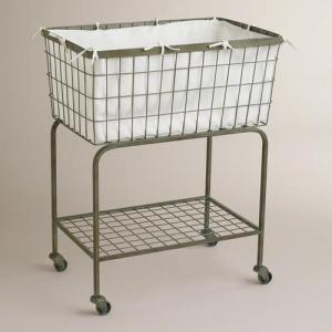 Quality 2 Tier Heavy Gauge Iron Wire Laundry Basket House Hold Organizer 810x400x730 mm wholesale