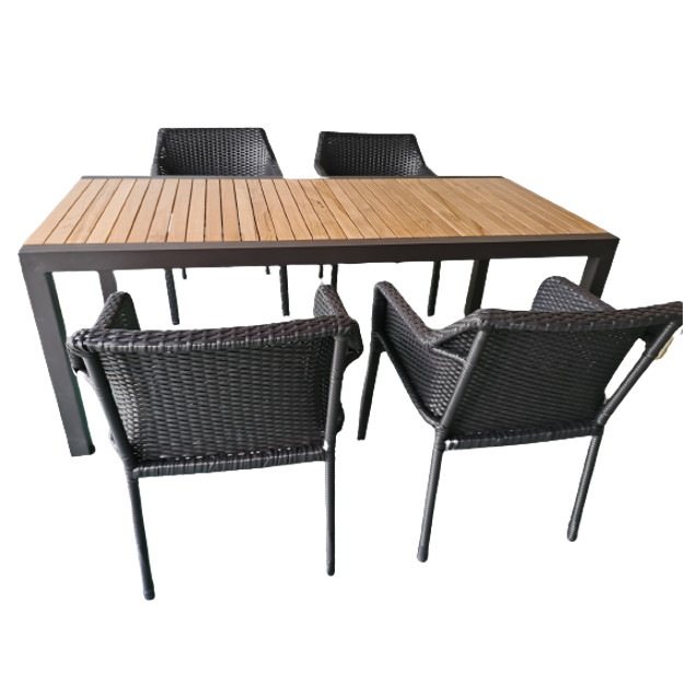 Furniture Outdoor hotel Patio Garden Terrace Teak Wood dining table and dining Chairs set---YS6621