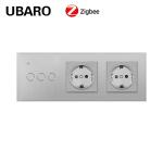 Euro Standard TuYa Zigbee Switch Socket Combination 240Vac For Round Mounting