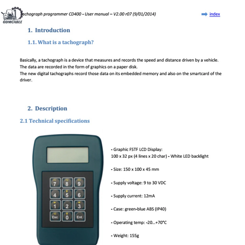 Tachograph Truck Tacho Tool For Tacho Programmer Automatic Tachograph Truck Tacho Programmer Tool Kit For Cd400 Digital