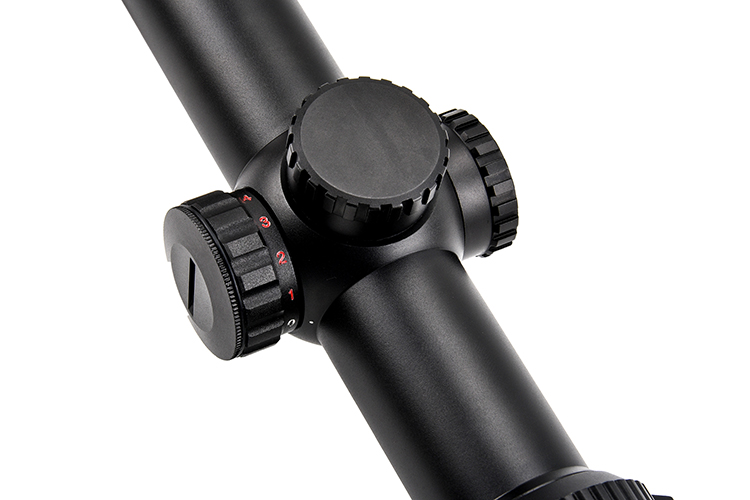 1-4x24 Illuminated Tactical 30mm Tube Glass Reticle Scope with Maximum Output Power 0