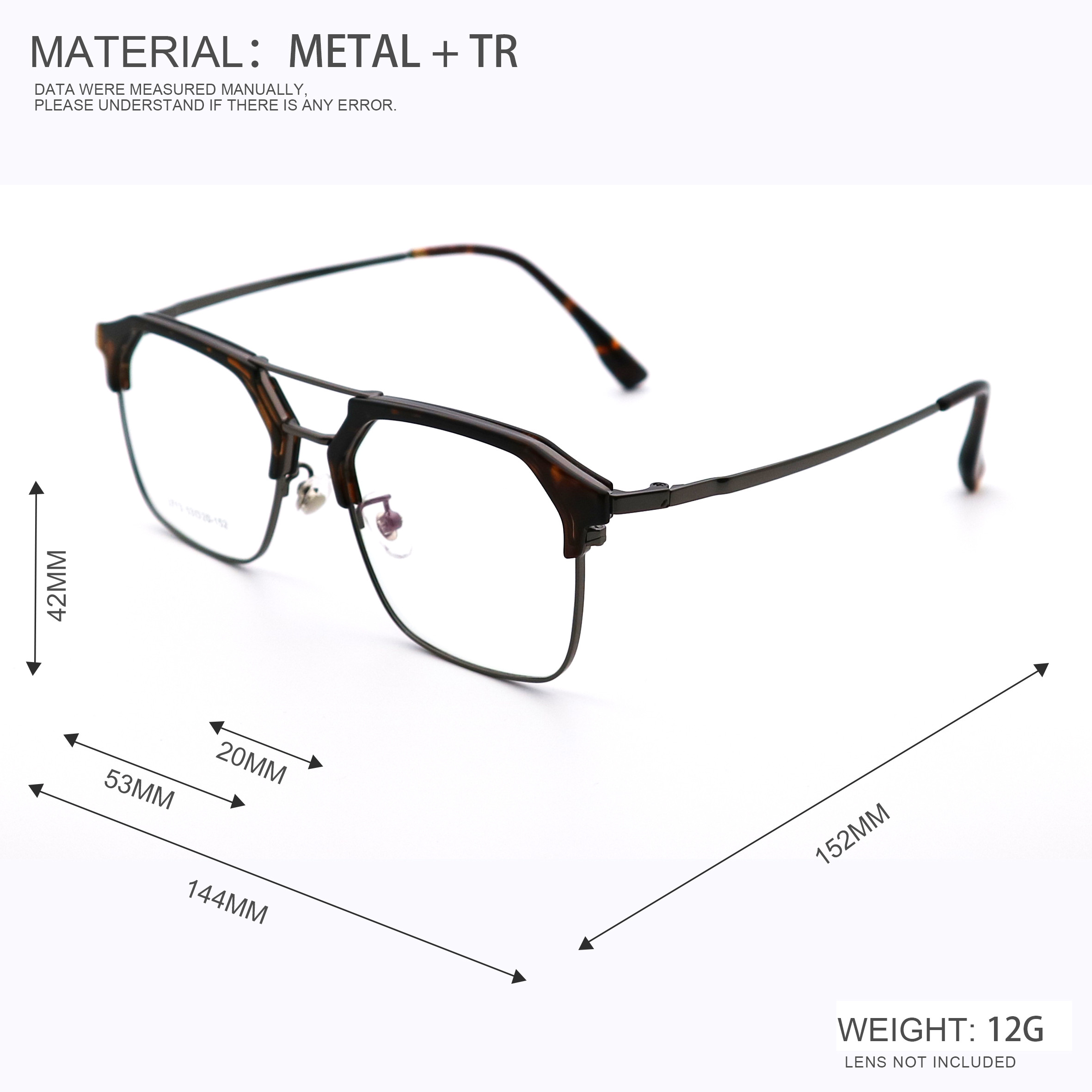 Browline Glasses Eyebrow Bracket Metal Structure Optical Frame