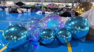 Quality Fashion Decoration PVC disco Inflatable balloon Disco party wedding gold silver Floating Sphere Inflatable Mirror Ball wholesale