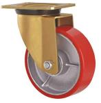 5'' Trolley Wheel Heavy Duty Red PU Polyurethane Castors 500kg