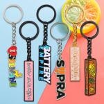Die Cut Zinc Alloy Enamel Keychains Cartoon Anime Type Customized