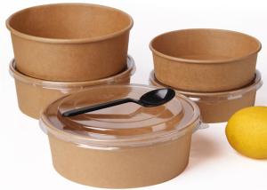 Quality Disposable Kraft paper container saland bowl cup biodegradable or bowl cup wholesale