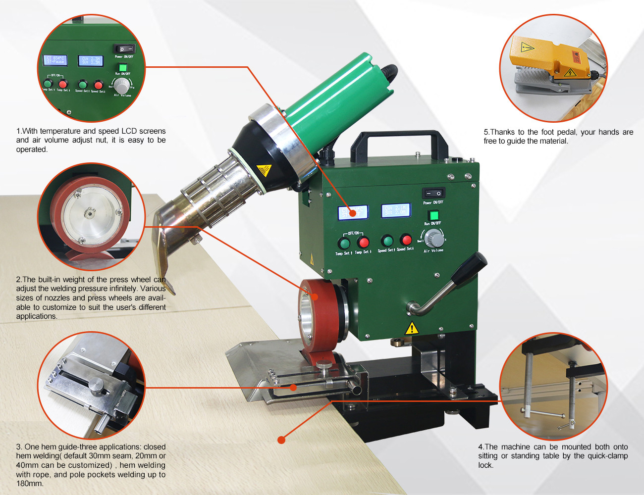 20Kg Table Welding TPO Welding Machine 3600w 2300w 2 Years Warranty