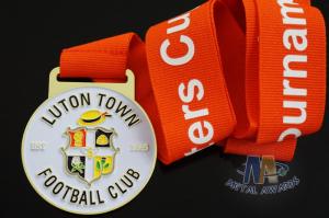 Quality Custom Metal Zinc Alloy Football Medals Soft Enamel with Europe Printing Ribbon wholesale
