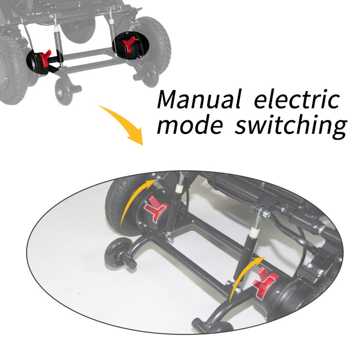 Brushless Motor ISO13485 18 KG 30KM Aluminium Folding Wheelchair