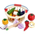 Magnetic 10.5cm Wooden Fruit Cutting Set Wooden Fruit Basket Toy
