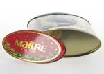 Fancy Printing Oval Tin Box , Food Grade Small Tins For Tea Packaging
