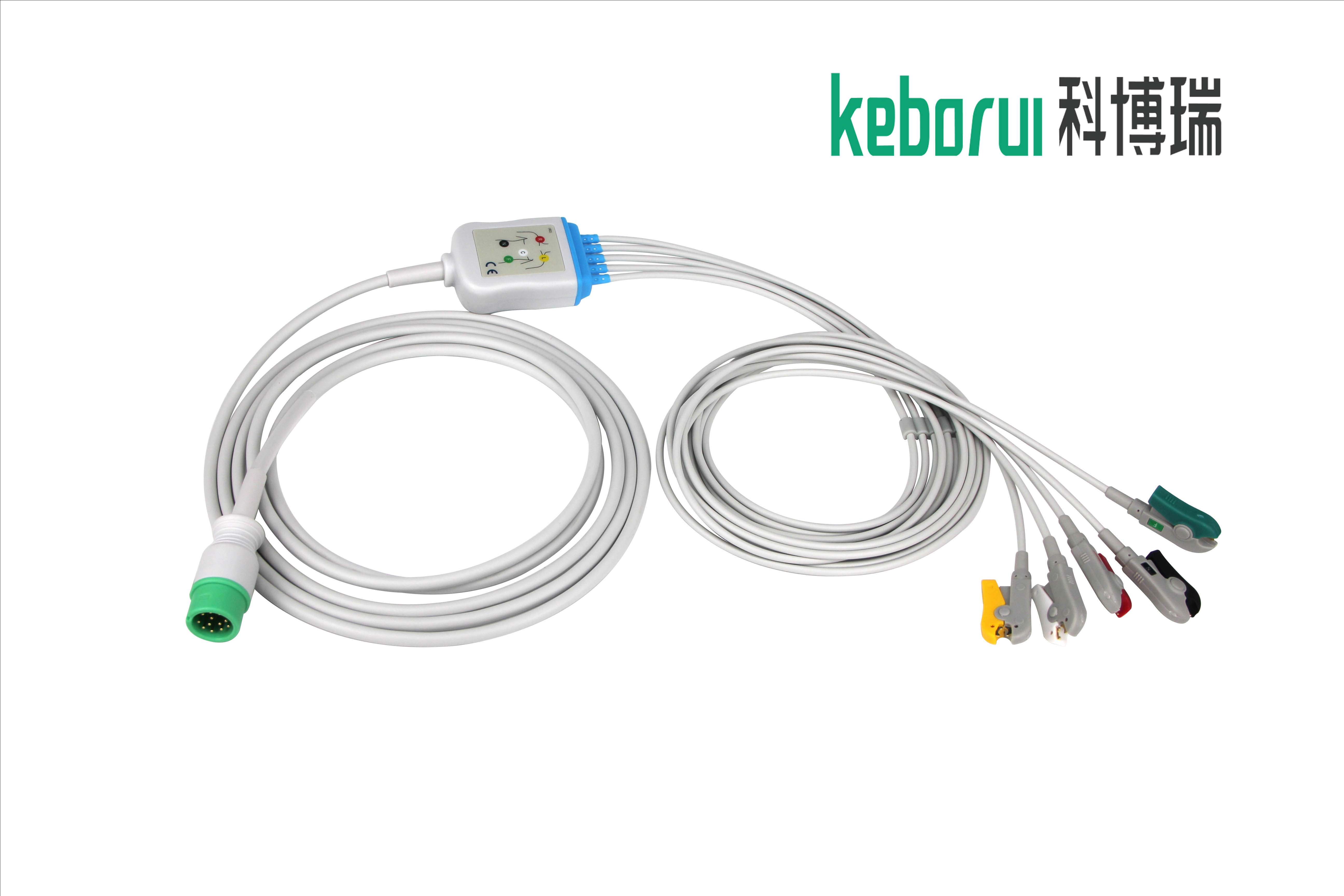 Comen 12 Pin 5 Lead ECG Cables And Leadwires For Medical Equipment