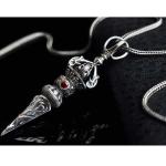 Men's Stelring Silver Wheat Chain Thai Silver Vintage Vajra Pestle Amulet