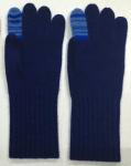 7GG Stripe Finger Womens Knitted Gloves , Long Jersey Knit Tech Gloves