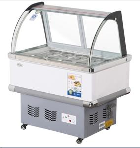 Quality Glass Ice Cream Showcase Freezer 12 Buckets 16 Plates wholesale
