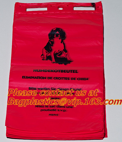 Thick Doggy Poo Dog Pet Waste Bags roll, Bone shape pet waste bag biodegradable rubbish polybag pet poop bags, BAGEASE,