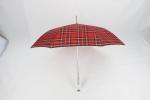 27 Inch Manual Windproof Golf Umbrellas Red Tartan Fabric Acrylic Handle