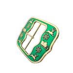 Translucent Enamel Color Santa Claus Christmas Belt Buckle Gold Zinc Alloy Die