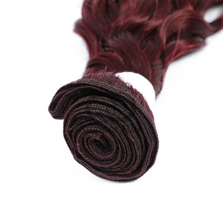 #99J Dark Wine Water Wave Remy Human Hair Bundles Sew In Weave Bundles Brazilian Bundle Deals