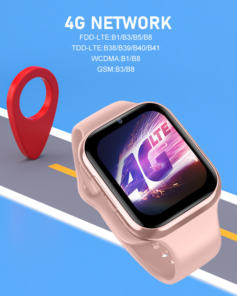 D42 Fitness Childrens Tracker Watch 4G GPS LBS WiFi 2 Way Phone Call