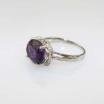 Women Jewelry 925 Silver 9mmx11mm Oval Pink Cubic Zircon Ring(R128)