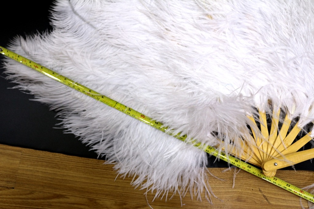 50-55 Cm Party Decoration Ostrich Feather Hand Fan White Purple Hot Item Dyed