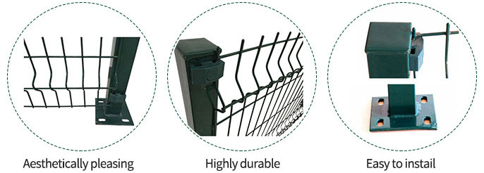 OEM 3D Curved Powder Coated Steel 3D Triangle Fence Panel 2*2.5m 4.0mm