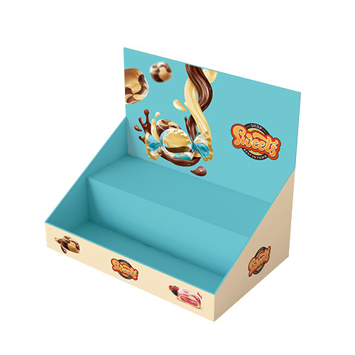 Corrugated Cardboard Counter Display Stands Display 4C Printing 320mmx210mm