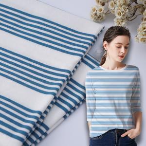 Quality Smooth Striped Cotton Fabric 225gsm Leisure Wear Soft Material Texture wholesale