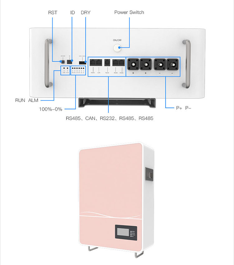 5KW Wall Mounted Solar Battery LiFePo4 51.2V 100Ah Energy Storage For Solar Energy