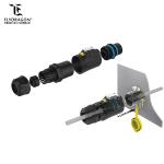 Black Plastic RJ45 Connecter Cat5e Outdoor Waterproof Ethernet Cable PBT Plug