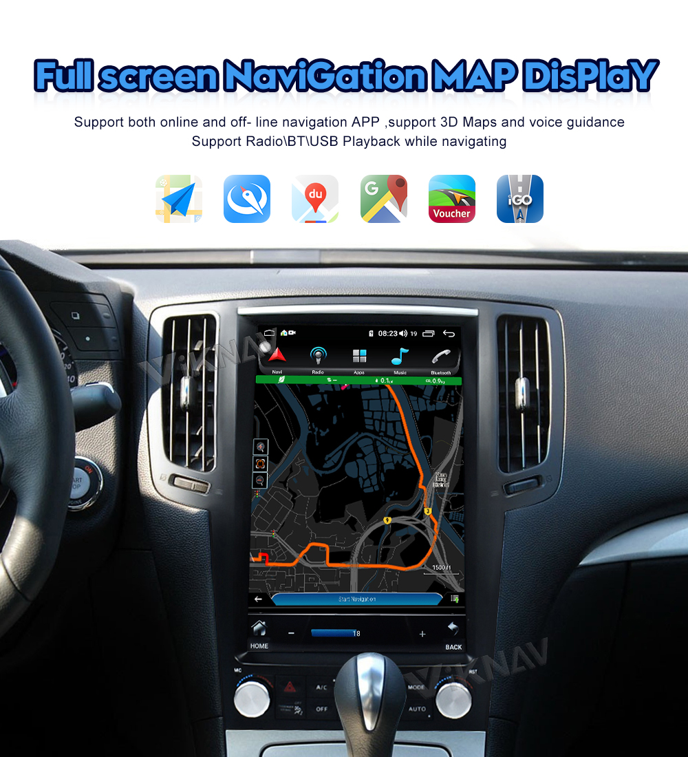 ABS 12.1inch Car Radio Multimedia Player For Infiniti G25 G37 2004-2015