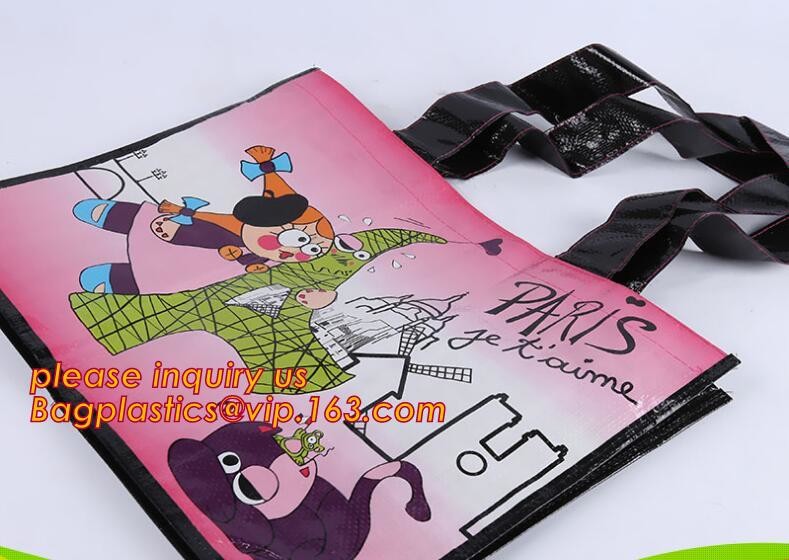 Fashion WaterProof PP Woven Laminated Handle Shopping Bag,fashion laminated reusable pp woven big shopping woven bag