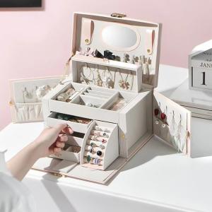 Quality White Fashion Jewelry Box Display Cases Multipurpose Jewellery Showcase Box wholesale