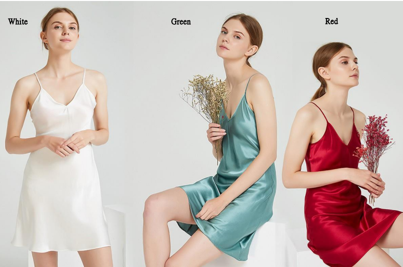 Women'S Nightwear Knitted Silk Pajamas Long Sleeve Lightweight Silk Fabric Two Pieces