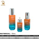 Chinese Manufacturer 30ml 100ml Gradient Glass Lotion Pump Dropper Bottle Skin