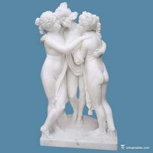 Quality Contemporary Three Beauties Stone Carving Sculpture White Marble Stone Statue wholesale