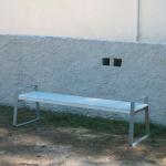 Street Furnitures 1800L*575W*540H Mm White Iron Garden Bench