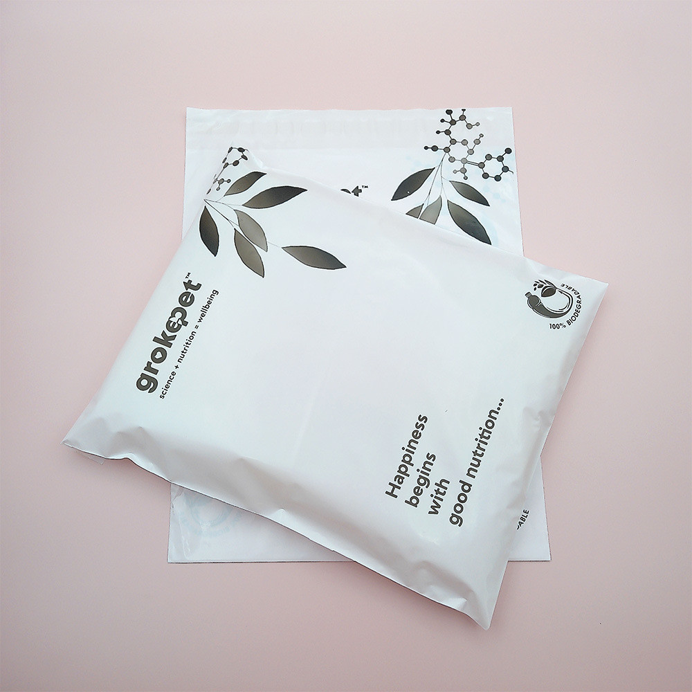 Self Adhesive Sticker Biodegradable Delivery Bags Cornstarch PLA Bag