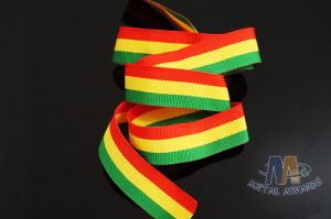 Quality Polyester / Nylon Material Custom Medal Red/Yellow/Green Ribbons With Logo Printable wholesale