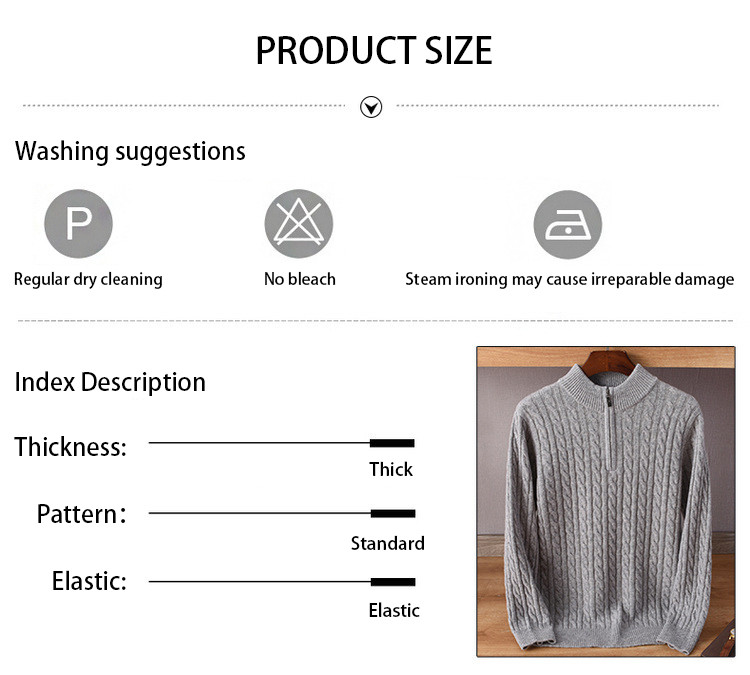 Men s Zip-Front Cardigans with Ribbed Collar Style for Your Business Men's knitted sweater half high neck zippered top