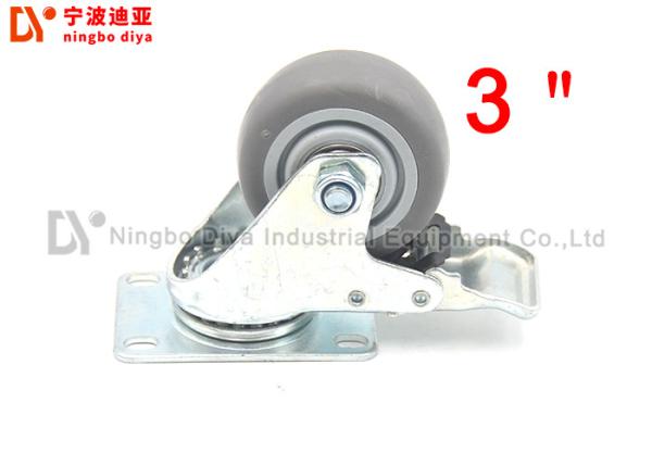 TPR Mute Flat Industrial Caster Wheels 75MM , Strong Caster Wheels For