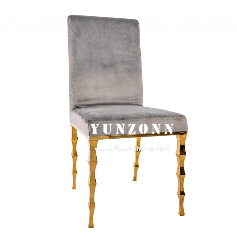 Elegant Black Velvet Stacking Banquet Chair With Bamboo Legs
