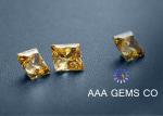 Light Yellow Princess Square Moissanite 1 Carat 6mm For Ring