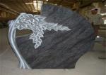 Classic European Style Tombstone And Monument With Hand Carved Angels