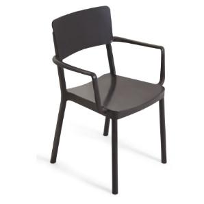Quality plastic black arm dining chair furniture wholesale