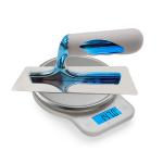 Blue Stainless Steel Trowel Plastic Soft Rubber Handle Plastering Finishing